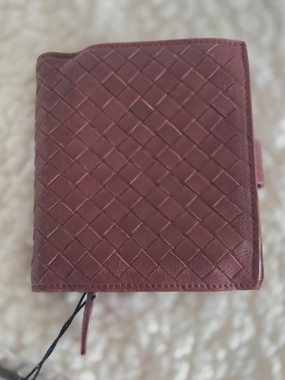 Bottega Veneta Intrecciato Leather Bifold Wallet in Mauve Plum